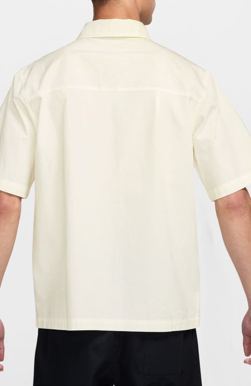 Nike Club Oversize Short Sleeve Cotton Poplin Button-up Shirt In Sail