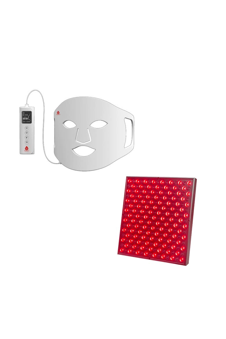 2-in-1 Red Light Therapy System Facial LED Mask & Full-Body Panel, Main, color, White