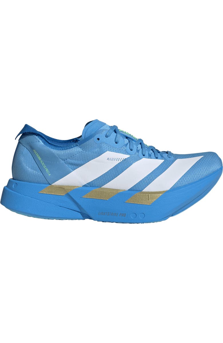 adidas Adizero Adios Pro 4 Racing Shoe, Alternate, color, White/ White/ Lime Burst