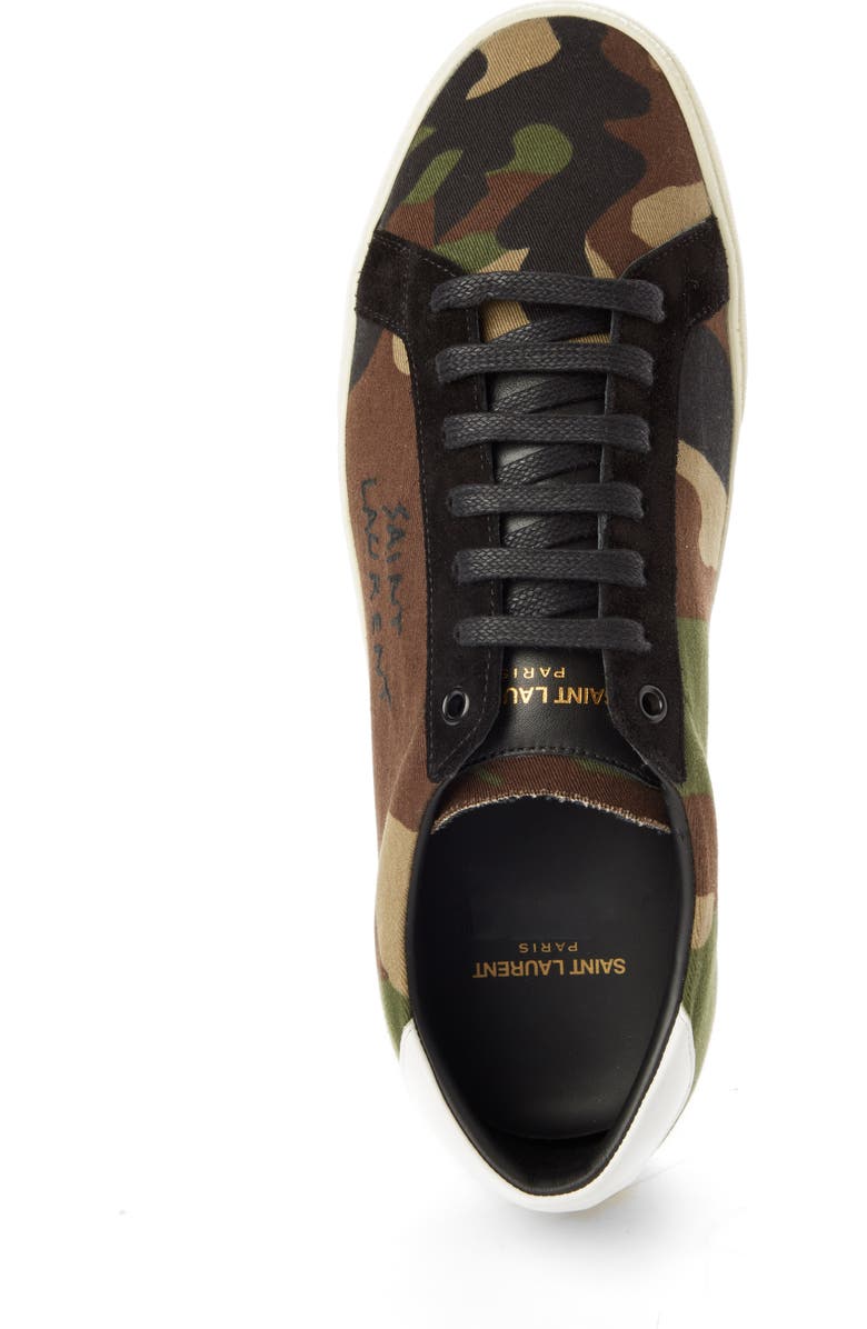 Saint Laurent Logo Embroidered Sneaker, Alternate, color,