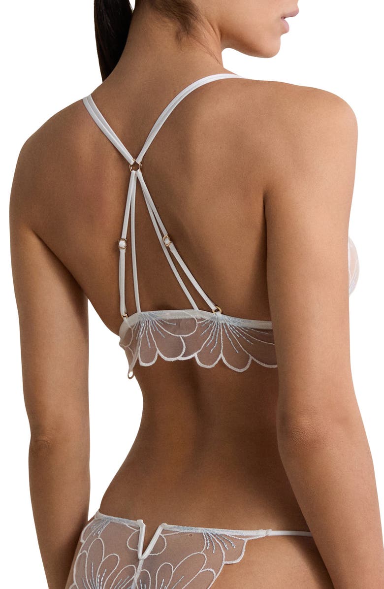Etam Camelia Triangle Bralette, Alternate, color, White