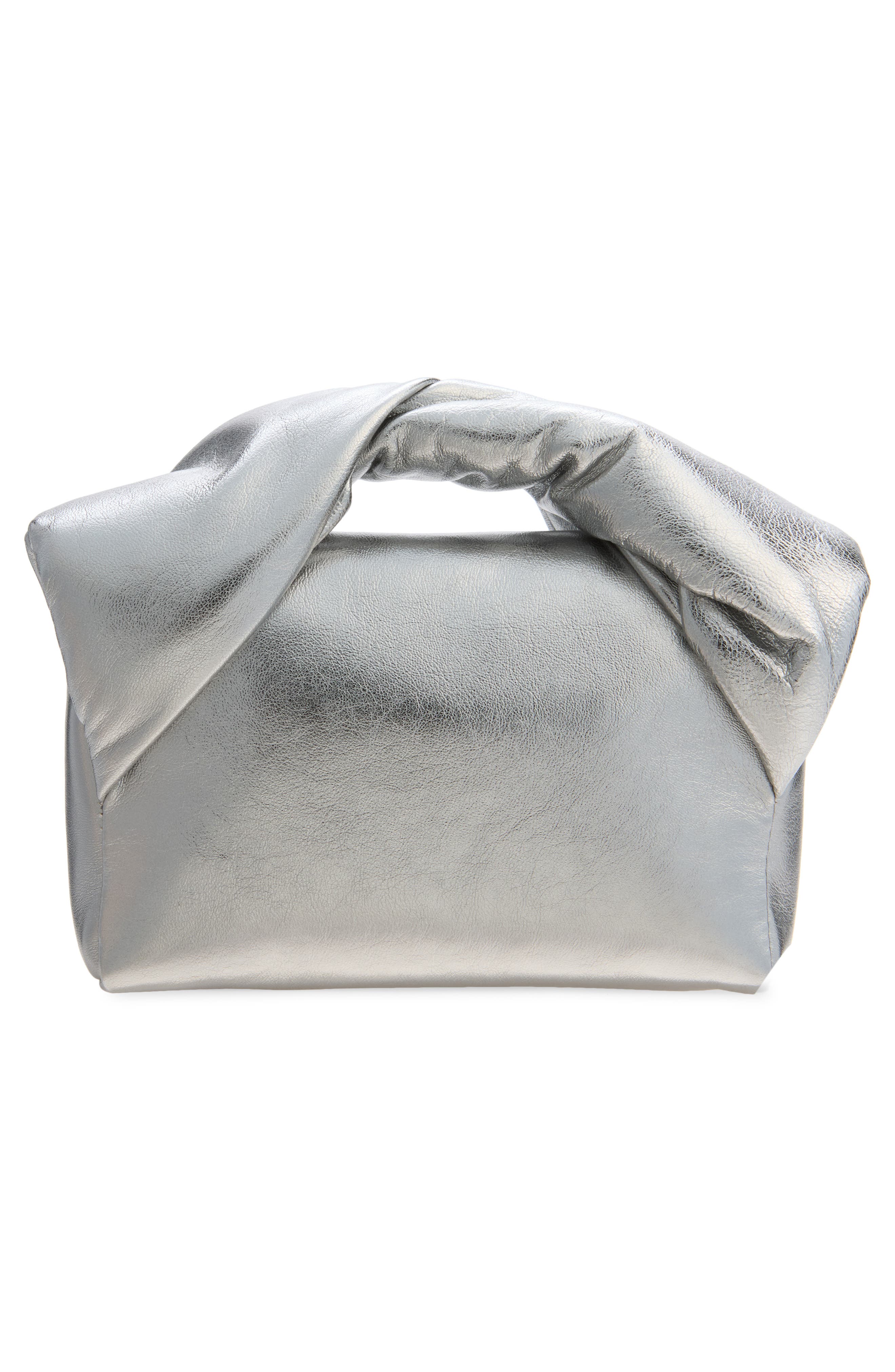 Small Twister Leather Crossbody Bag, Alternate, color, SILVER 910