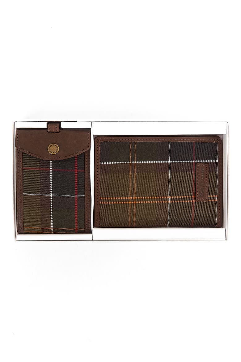 Tartan Passport Case & Luggage Tag, Alternate, color, CLASSIC TARTAN/ BROWN