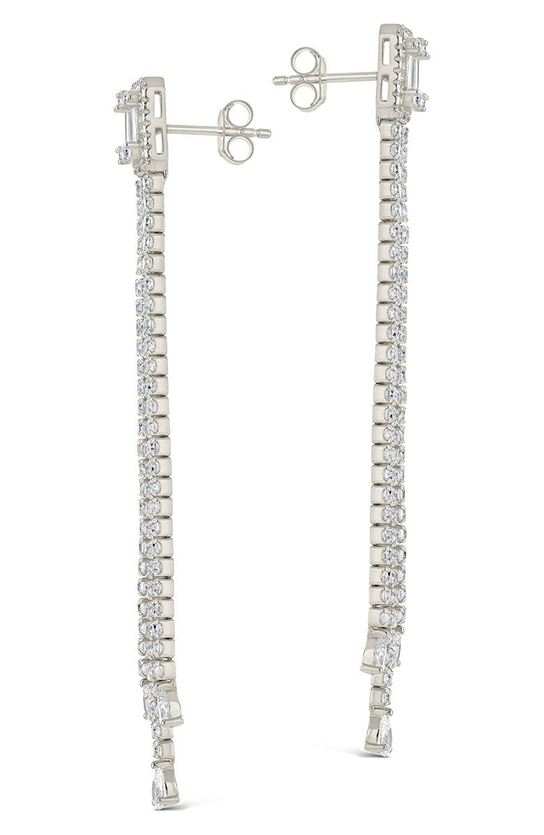 Sterling Forever Naomi Cubic Zirconia Drop Earrings, Alternate, color, 