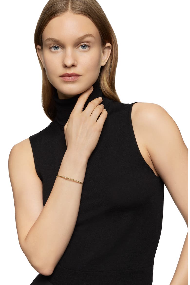 Renaissance Center Station Bracelet with Diamonds in 18K Gold, 3mm, Alternate, color, GOLD/ DIAMOND