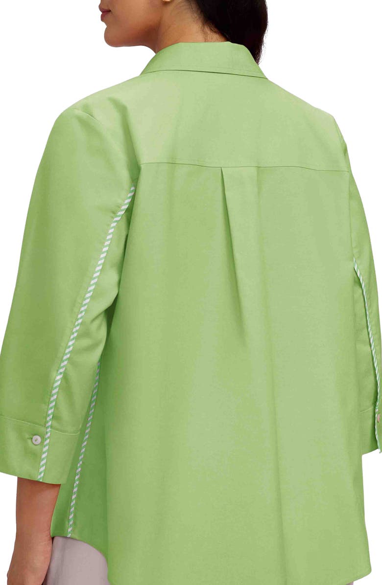Foxcroft Marni Trim Shirt, Alternate, color, Mojito Green