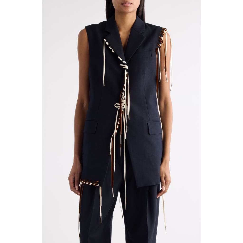 Dries Van Noten Bimbila Whipstitched Sleeveless Wool Blazer In Multi