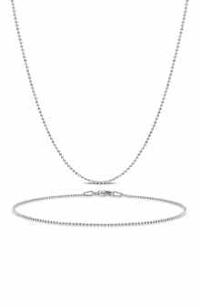DELMAR Ball Chain Necklace & Anklet Set