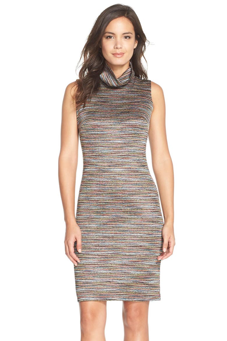 Turtleneck Knit Sheath Dress, Main, color, MULTI