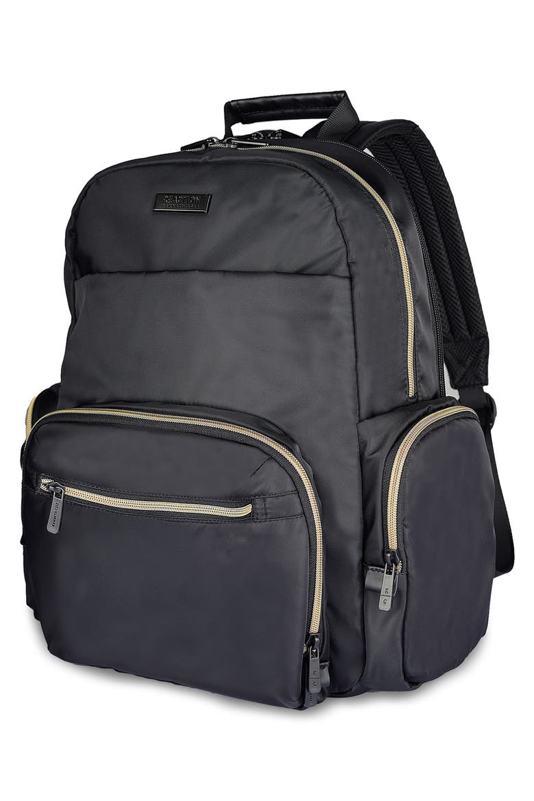Madison Sophie 2-Piece Hardside Carry-On Luggage & Backpack Set, Alternate, color, BLACK