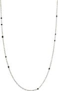 Hollywood Sensation Dainty Black Onyx Beaded Link Necklace