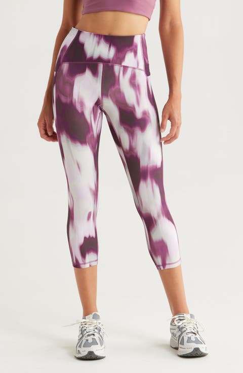 Studio Luxe Print High Waist Pocket Crop Leggings