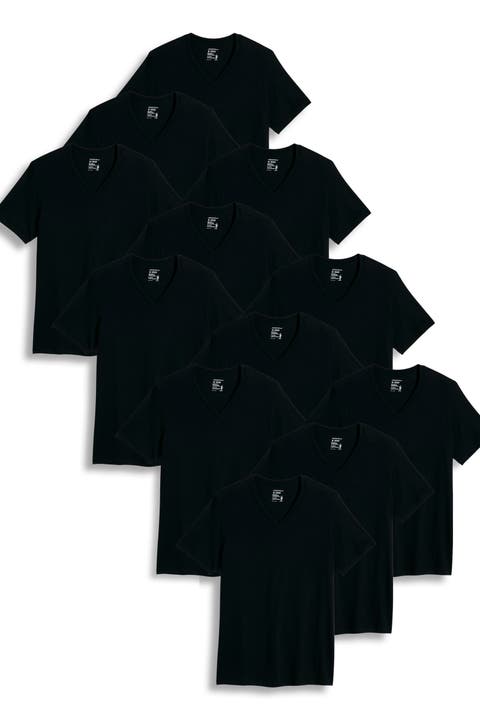 Men's 100% Cotton Classic V-neck Undershirt - 12 Pack