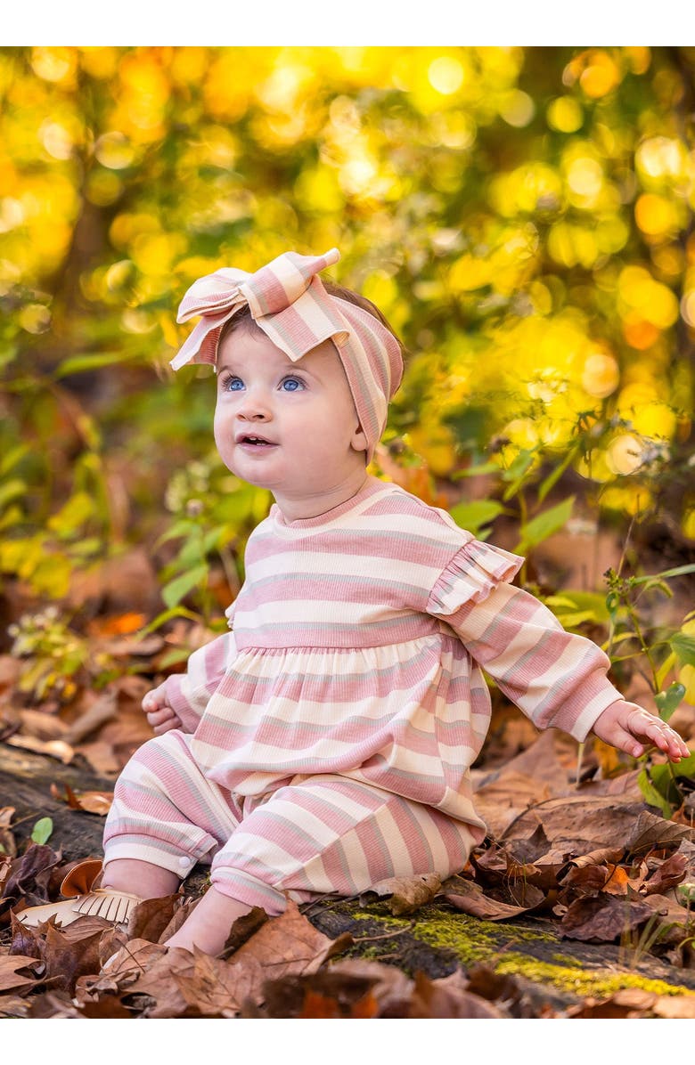 Mabel + Honey Candy Stripe Romper, Alternate, color, Pink