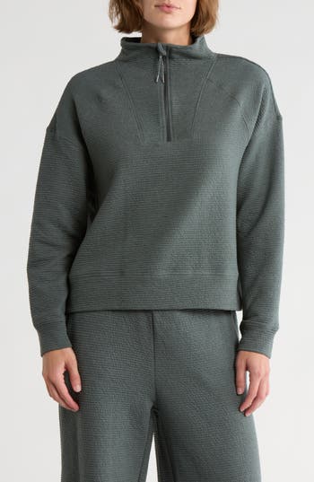 Marika Freyi Half Zip Pullover In Gray