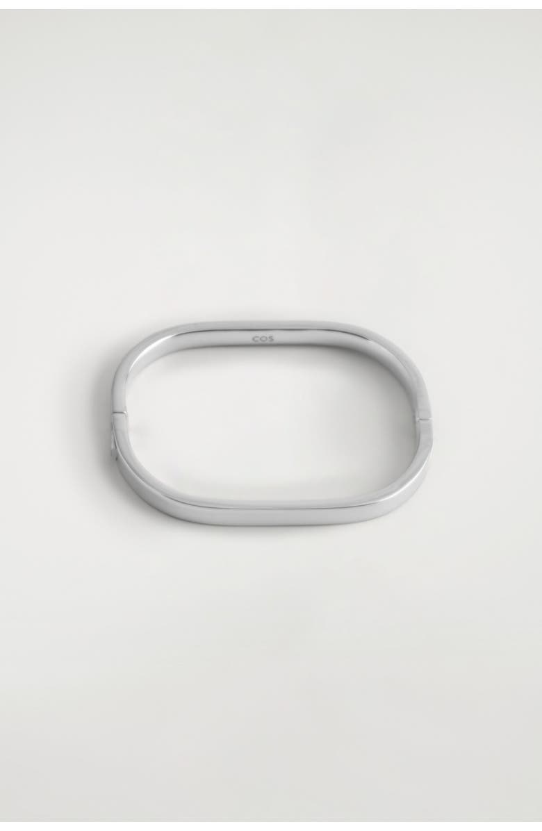 COS Curved Rectangular Bangle, Alternate, color, Silver