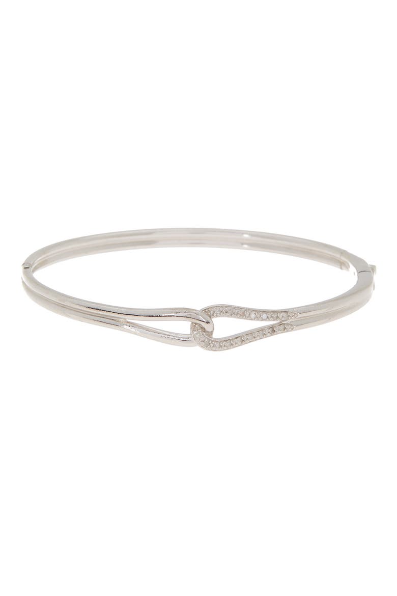Diamond Loop Bangle Bracelet - 0.15 ctw, Main, color, WHITE GOLD
