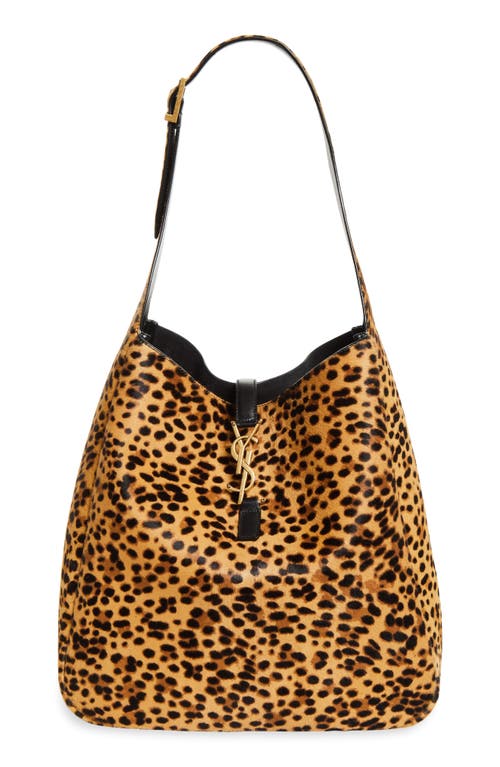 Saint Laurent Large Le 5 à 7 Genuine Calf Hair Shoulder Bag in Beige/noir at Nordstrom
