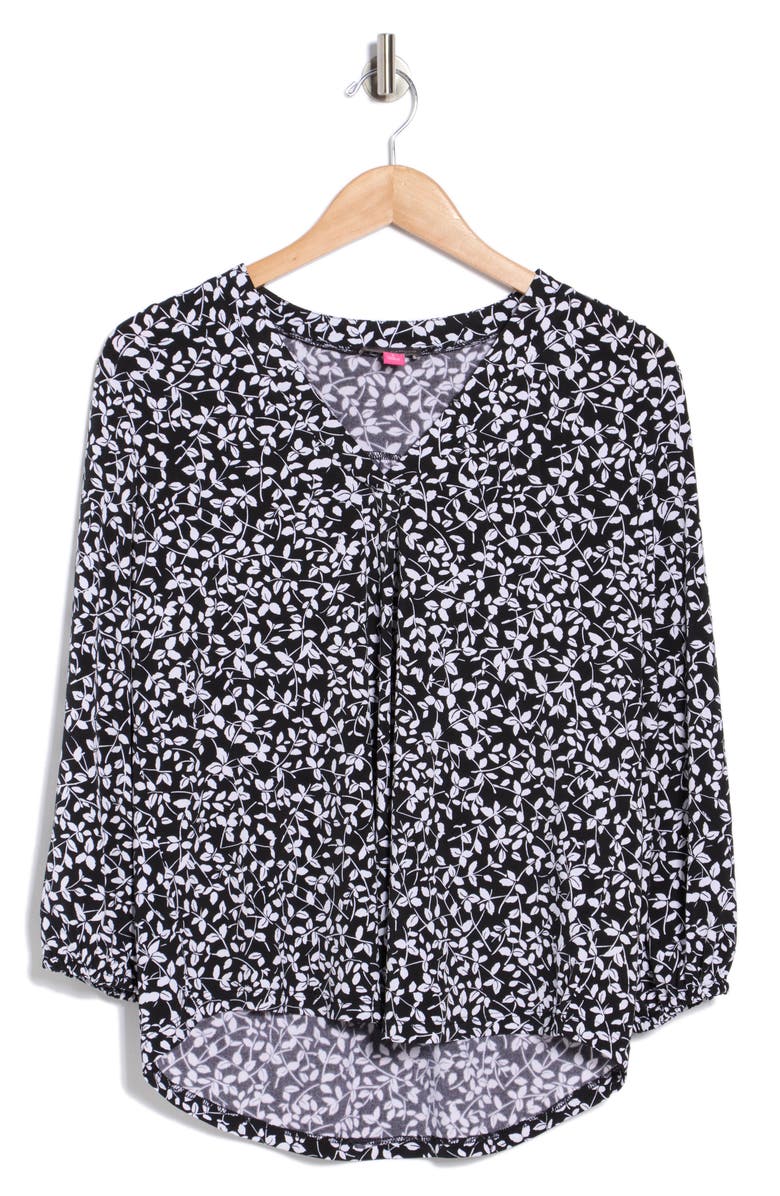 Vince Camuto Balloon Sleeve Knit Top, Alternate, color, Black/ White