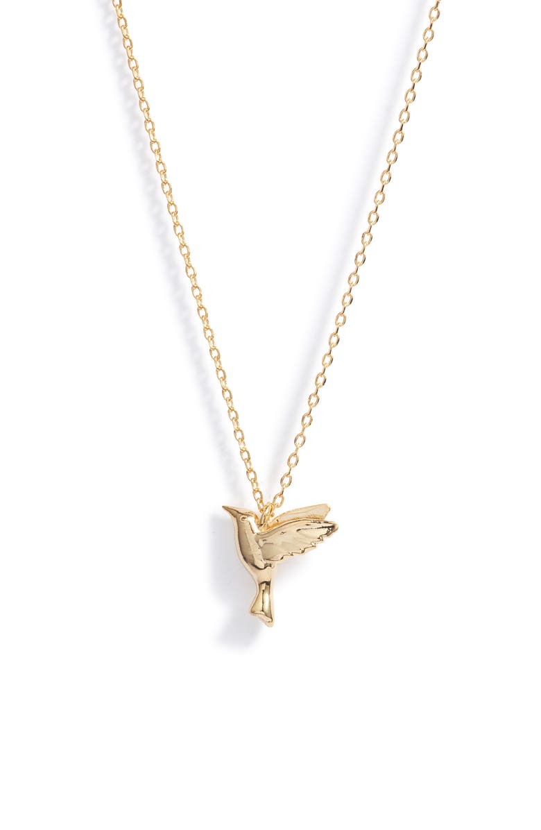 Estella Bartlett Hummingbird Pendant Necklace, Alternate, color, Gold