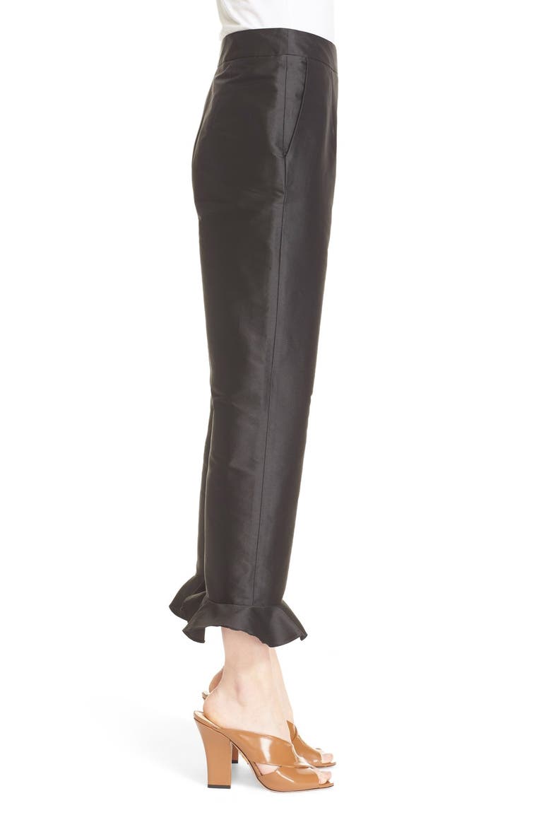 Classic Flounce Slim Pants, Alternate, color, BLACK