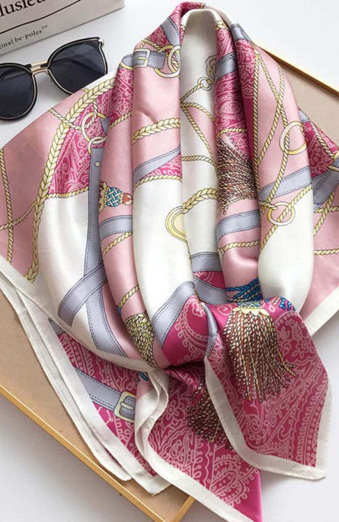 Pure Mulberry Silk Printed Square Shawl Scarf