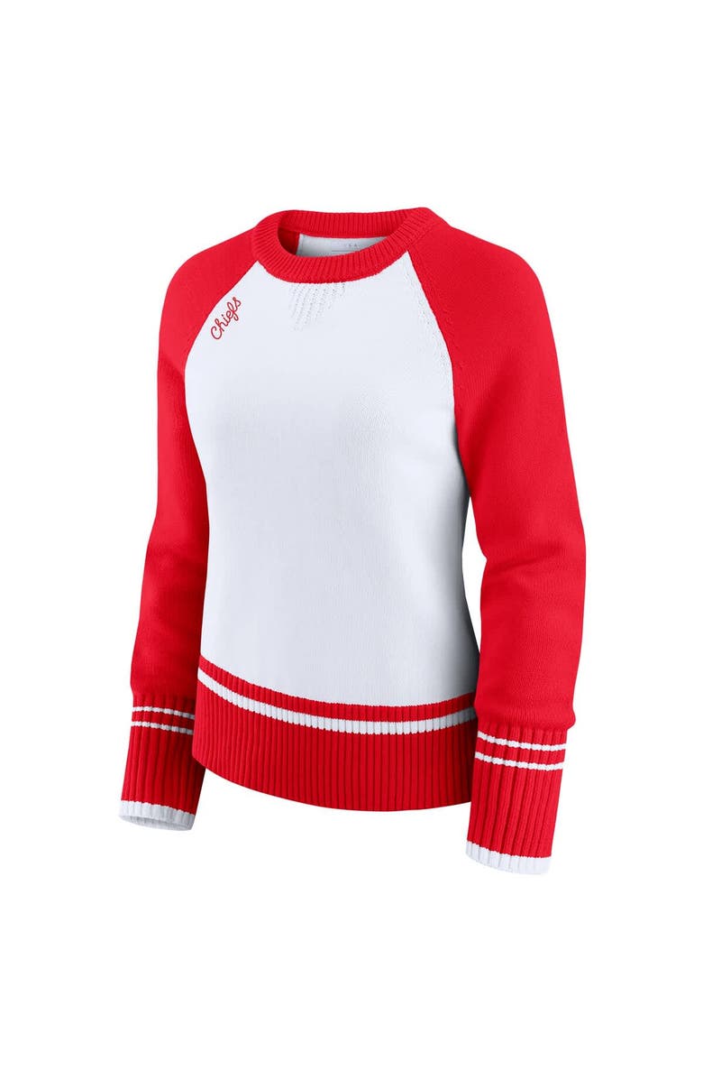 WEAR by Erin Andrews Women
s WEAR by Erin Andrews White/Red Kansas City Chiefs Colorblock Raglan Sweater, Alternate, color, White