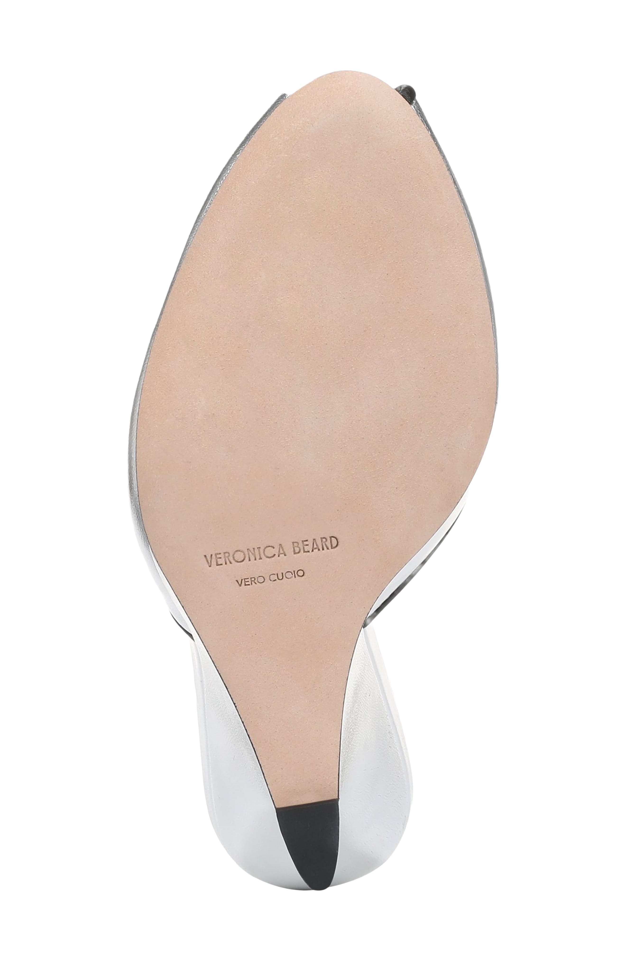 Veronica Beard Mirabel Peep Toe Wedge Sandal, Alternate, color, Silver/ Black