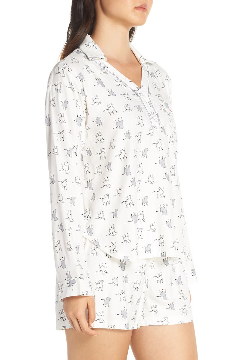 ED Ellen DeGeneres Dog Print Shorty Flannel Pajamas, Alternate, color, 