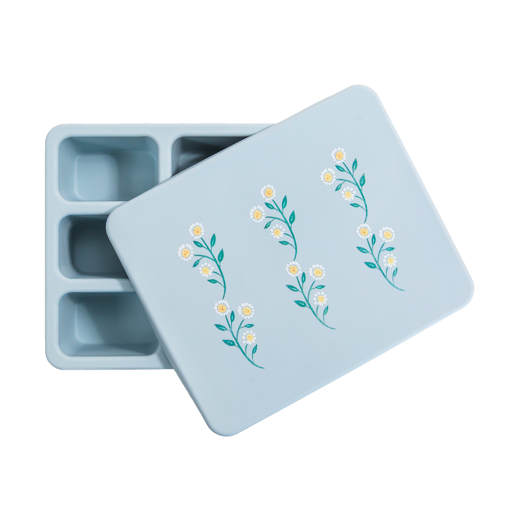 Austin Baby Co Silicone Bento Box in Wildflower Chambray Blue  product
