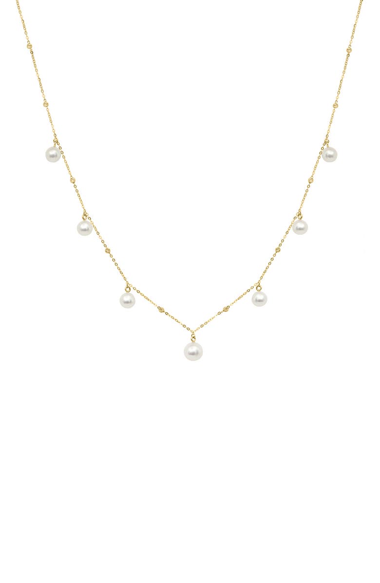 EFFY 14K Gold 4mm Freshwater Pearl Station Necklace, Main, color, 