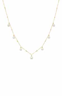 EFFY 14K Gold 4mm Freshwater Pearl Station Necklace