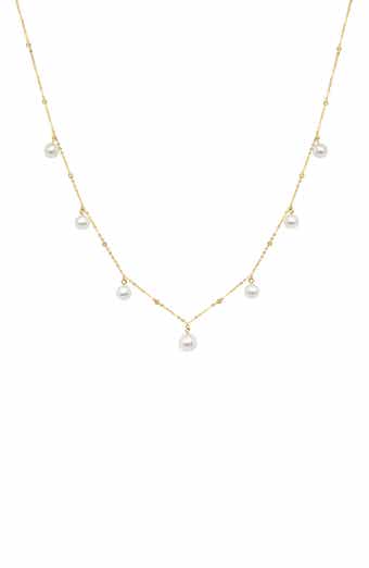 EFFY 14K Gold 4mm Freshwater Pearl Station Necklace