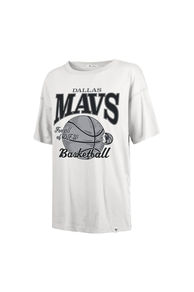 Women's '47  White Dallas Mavericks City Edition Down Court Sadie T-Shirt, Alternate, color, White
