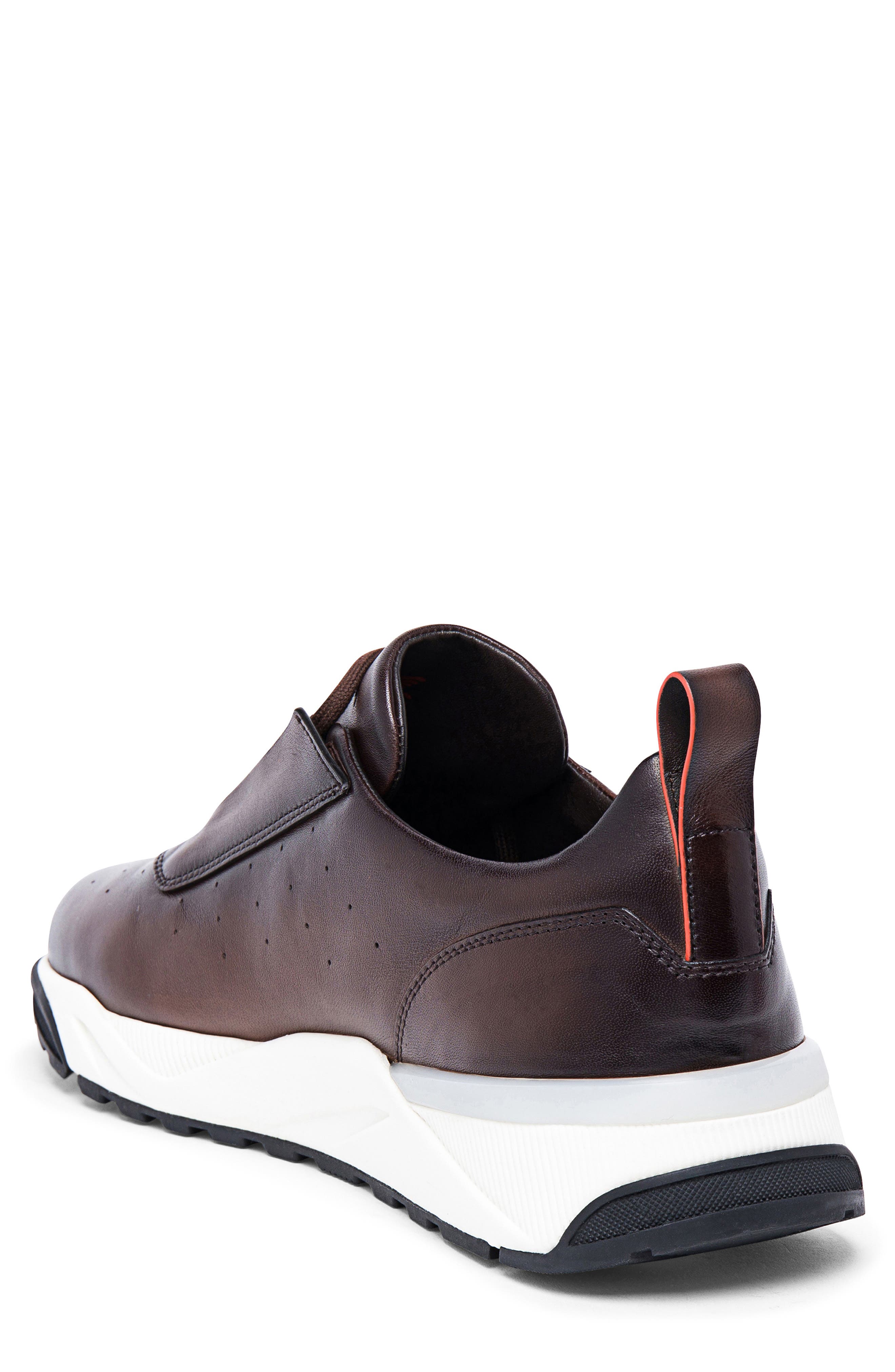 Santoni Leather Sneaker, Alternate, color, 