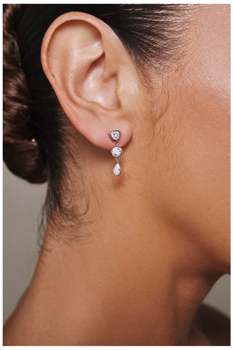 Eraz Drop Earrings, Alternate, color, SILVER