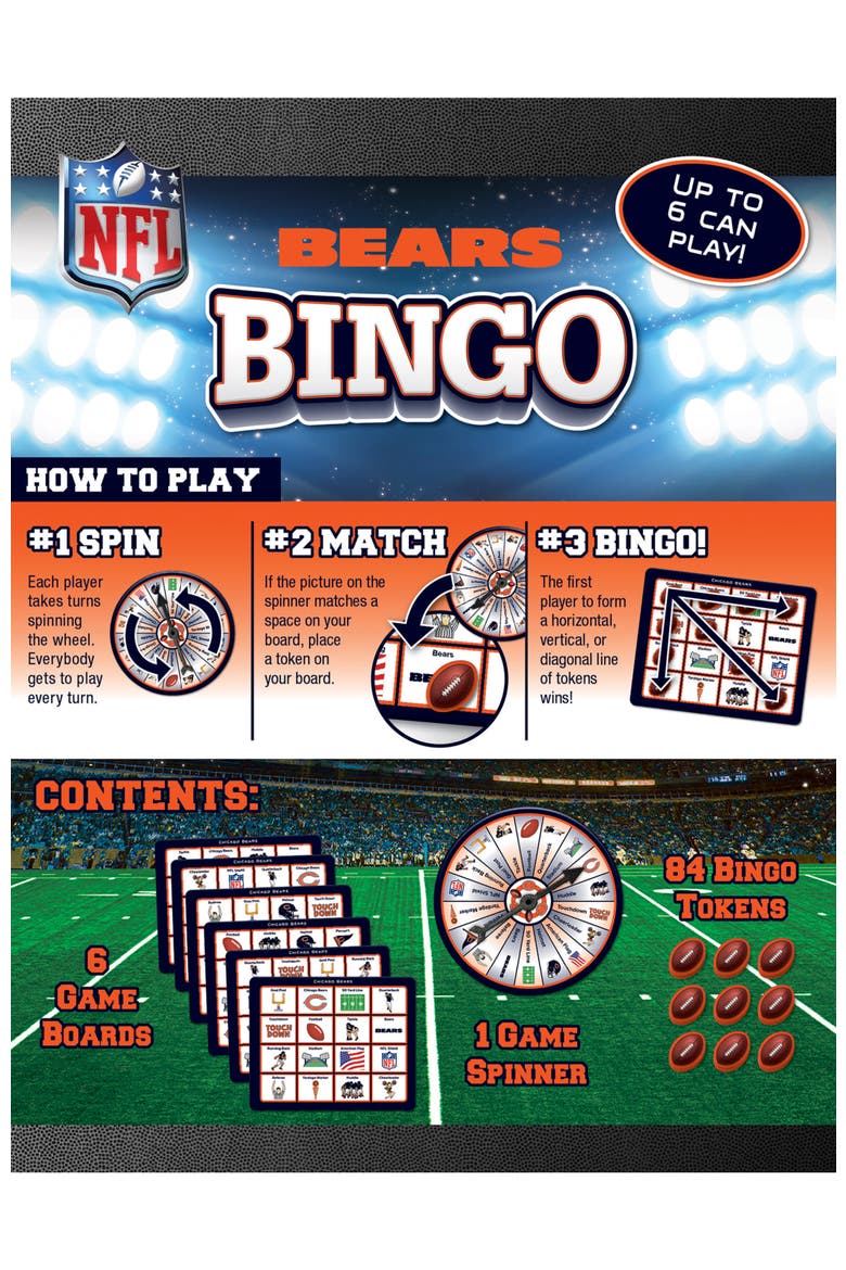 Chicago Bears NFL Bingo Game, Alternate, color, Multicolor