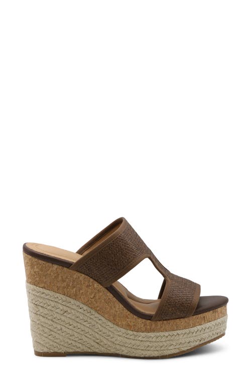 Adrienne Vittadini Casia Wedge Sandal In Dark Brown