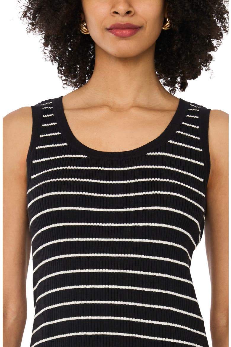 Stripe Cotton Rib Tank, Alternate, color, RICH BLACK