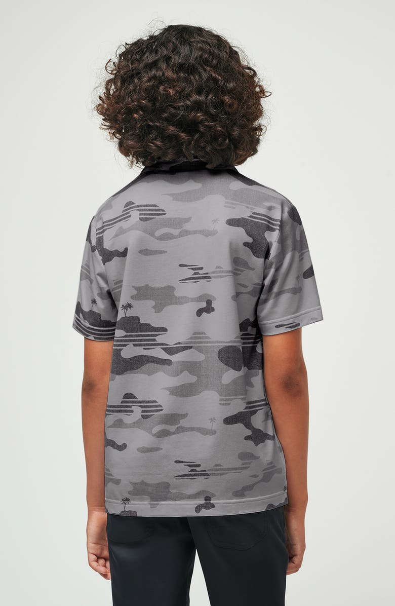 TravisMathew Kids' Heather Camo Knit Polo, Alternate, color, Heather Grey