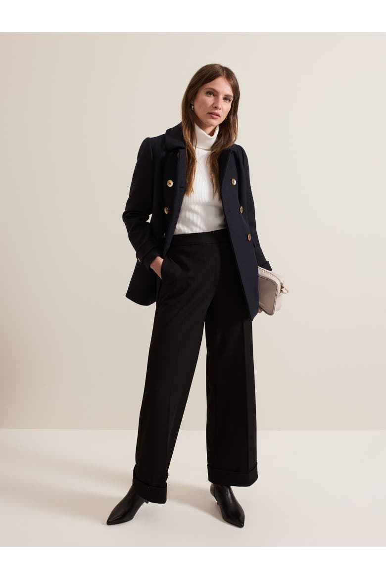 Petite Aurelie Military Coat, Alternate, color, Navy