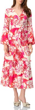 IVONNE Puff Sleeve Floral Maxi Dress