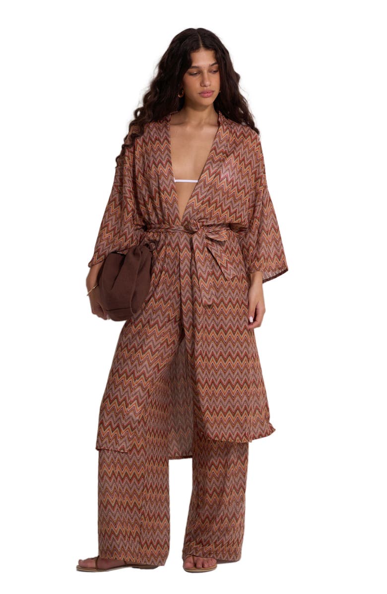 Gottex Beach Life Desert Mirage Beach Robe Cover-Up, Main, color, Multi-Brown
