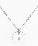 Nashelle Sterling Silver Initial Mini Disc Necklace