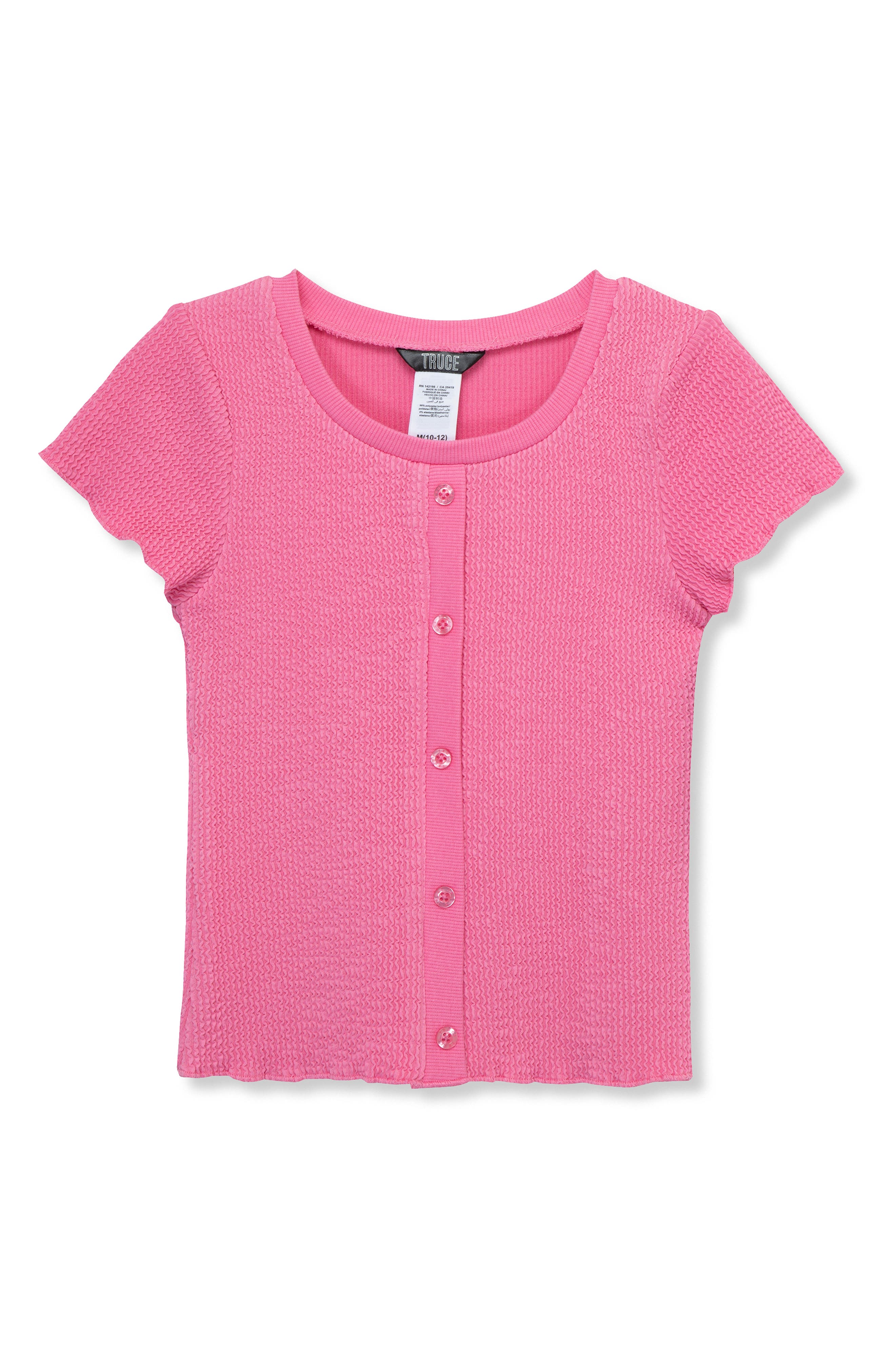 Truce Kids' Textured Button Accent Top