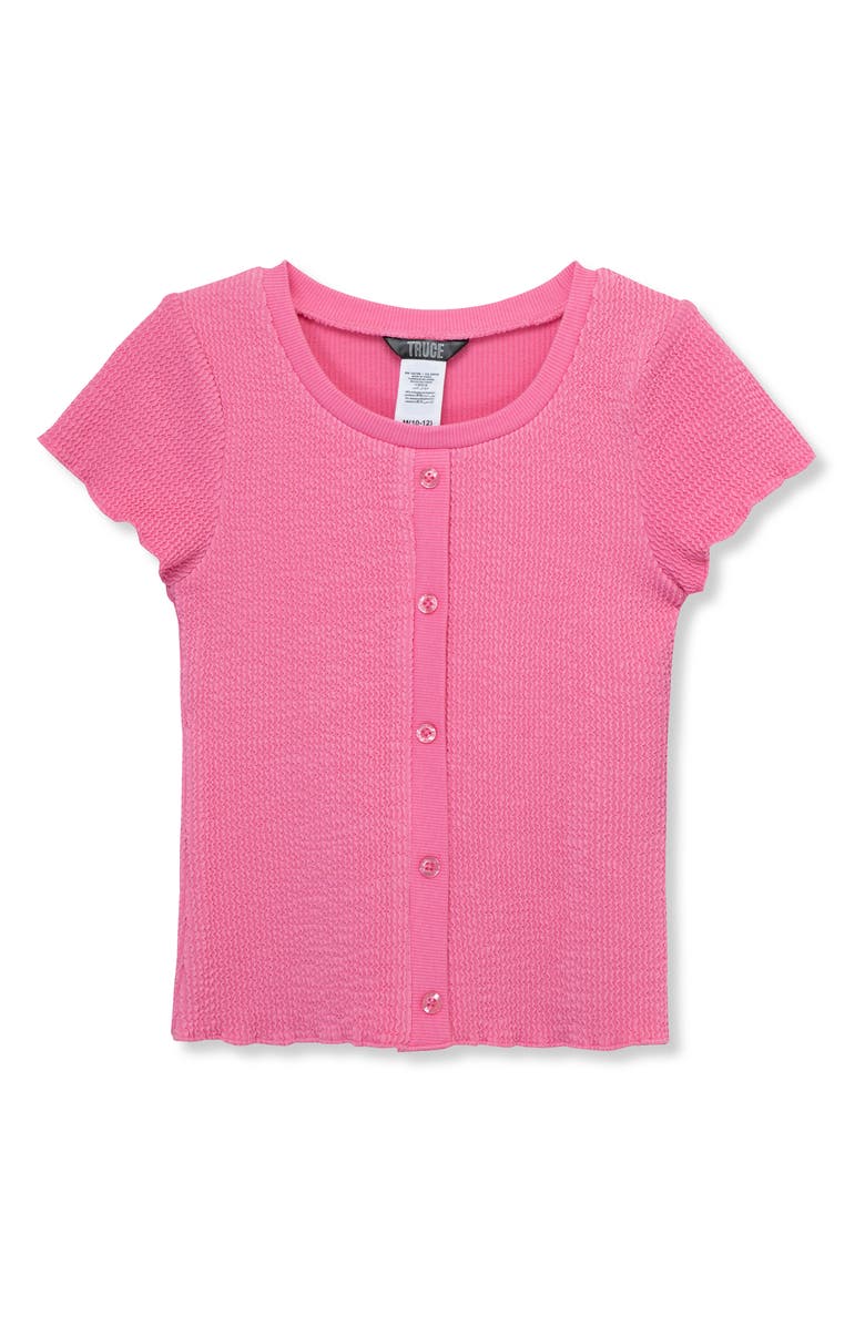 Truce Kids' Textured Button Accent Top, Main, color, Pink