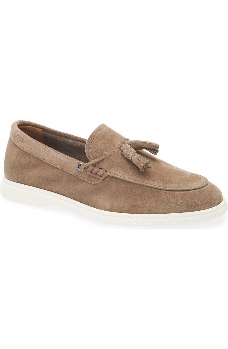 BOSS Sienne Tassel Loafer, Main, color, Medium Beige