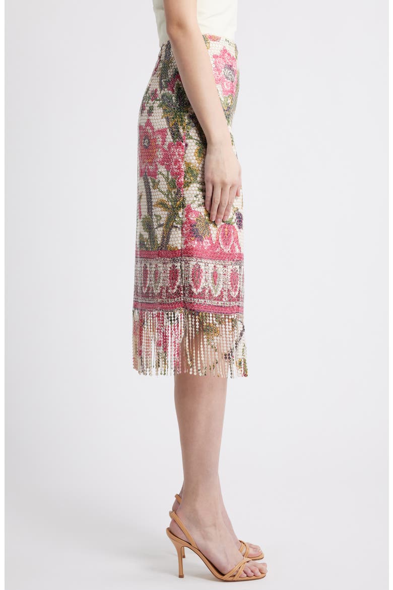 Vivienne Floral Sequin Skirt, Alternate, color, IVORY MULTI