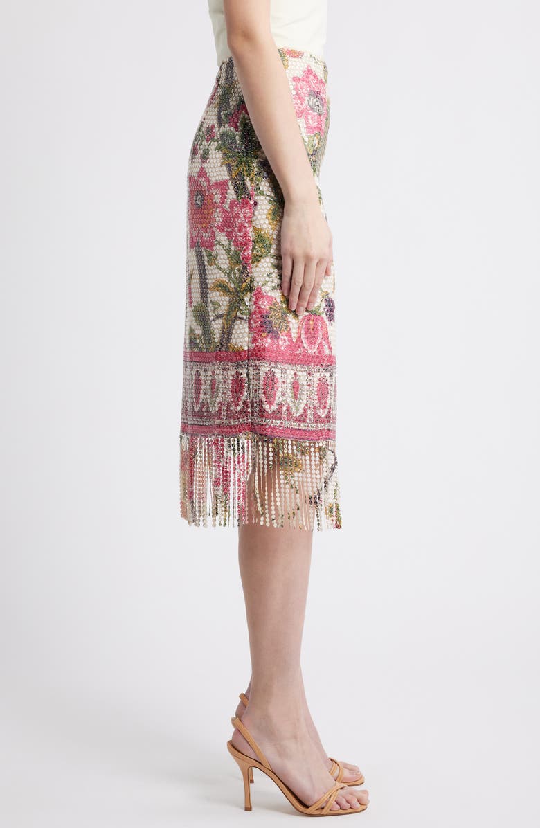 KOBI HALPERIN Vivienne Floral Sequin Skirt, Alternate, color, Ivory Multi