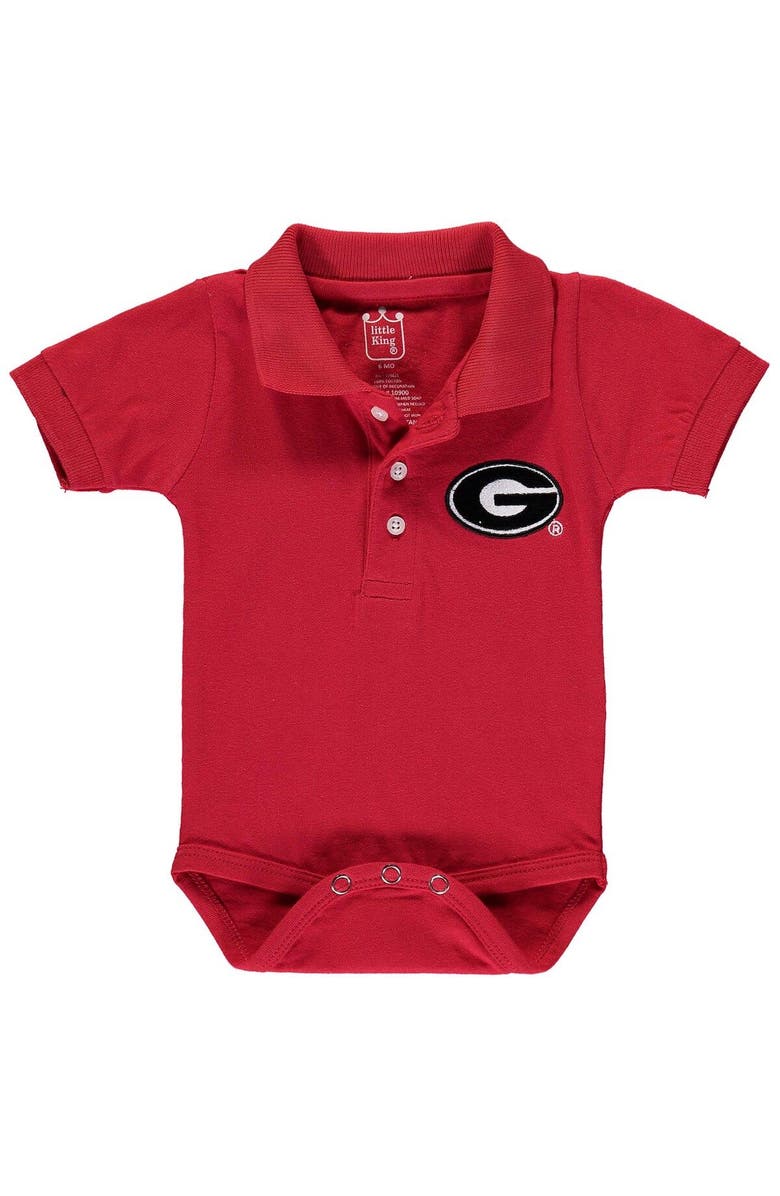 LITTLE KING Infant Red Georgia Bulldogs Polo Bodysuit, Main, color, 